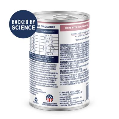 Show full view: Natural Balance Specialized Nutrition Sensitive Skin & Stomach Formula Adult Salmon & Brown Rice Wet Dog Food, 12.7-oz can, case of 12 slide 3 of 11