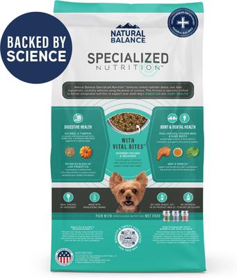 Show full view: Natural Balance Specialized Nutrition Small Breed Digestive & Joint Health Adult Chicken & Oatmeal Formula Dry Dog Food, 12-lb bag slide 3 of 12