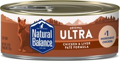 Natural Balance Ultra Premium Chicken & Liver Pate Formula Canned Cat Food, 5.5-oz, case of 24
