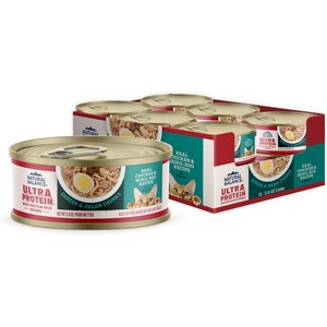 Natural Balance Ultra Protein Chicken Recipe with Quail Egg in Broth Grain-Free Shreds in Gravy Wet Cat Food, 2.8-oz, case of 12