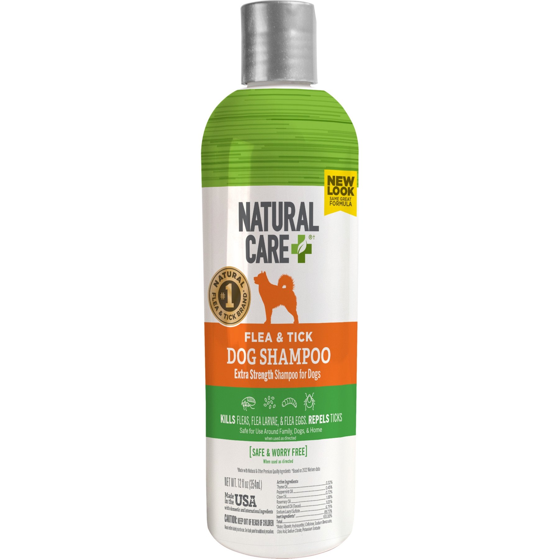 Natural Care Flea & Tick Dog Shampoo, 12-fl oz bottle