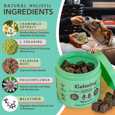 Show full view: Natural Dog Company Calming Melatonin Peanut Butter & Bacon Flavored Soft Chew Supplement for Dogs, 90 count slide 4 of 11