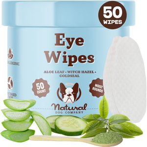 Natural Dog Company Eye Dog Grooming Wipes, 50 count