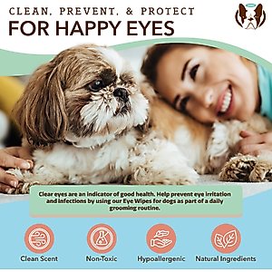 Natural Dog Company Eye Dog Grooming Wipes, 50 count