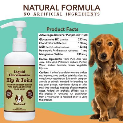 Show full view: Natural Dog Company Glucosamine Hip & Joint Liquid Supplement for Dogs, 16-fl oz bottle slide 10 of 11