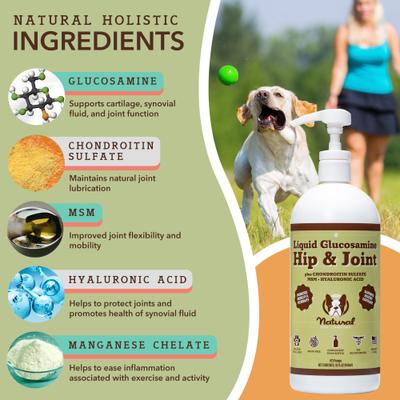 Show full view: Natural Dog Company Glucosamine Hip & Joint Liquid Supplement for Dogs, 32-fl oz bottle slide 3 of 11