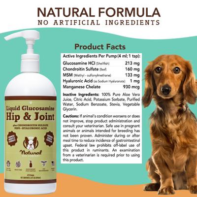 Show full view: Natural Dog Company Glucosamine Hip & Joint Liquid Supplement for Dogs, 32-fl oz bottle slide 10 of 11