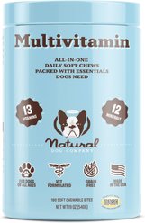 Natural Dog Company Multivitamin Peanut Butter & Bacon Flavored Soft Chew Supplement for Dogs, 180 count