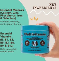 Natural Dog Company Multivitamin Peanut Butter & Bacon Flavored Soft Chew Supplement for Dogs, 90 count slide 2 of 9