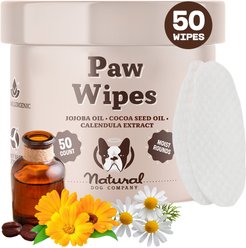 Natural Dog Company Paw Dog Grooming Wipes, 50 count