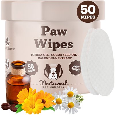 Natural Dog Company Natural Dog Company Paw Dog Grooming Wipes, 50 count