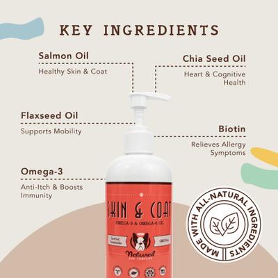 Show full view: Natural Dog Company Skin & Coat Omega-3 & Omega-6 Oil Dog Supplement, 16-fl oz bottle + Extra Strength Joint Support Liquid Glucosamine, 16-fl oz bottle slide 8 of 9