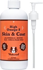 Natural Dog Company Skin & Coat Omega-3 & Omega-6 Oil Dog Supplement, 16-fl oz bottle