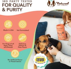 Natural Dog Company Skin & Coat Omega-3 Salmon & Pea Flavored Soft Chew Supplement for Dogs, 180 count slide 2 of 8