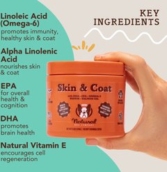 Natural Dog Company Skin & Coat Omega-3 Salmon & Pea Flavored Soft Chew Supplement for Dogs, 90 count slide 2 of 9