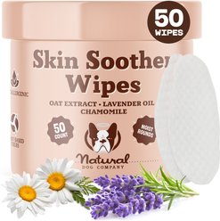 Natural Dog Company Skin Soother Dog Grooming Wipes, 50 count