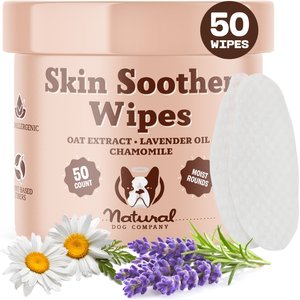 Natural Dog Company Skin Soother Dog Grooming Wipes, 50 count
