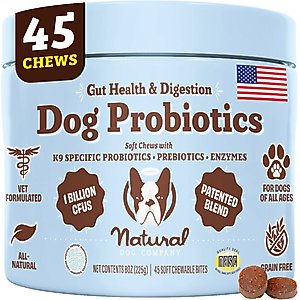 Natural Dog Company Super-Flora Probiotic Chews Dog Supplement, 45 count