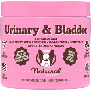 Natural Dog Company Urinary & Bladder Supplement Chews for Dogs, 90 count