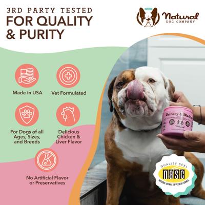 Show full view: Natural Dog Company Urinary & Bladder Supplement Chews for Dogs, 90 count slide 8 of 11