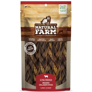 Natural Farm Braided Collagen Dog Treats, 12-in, 12 count