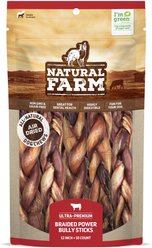 Natural Farm 12-inch Braided Power Bully Dog Treats, 10 count