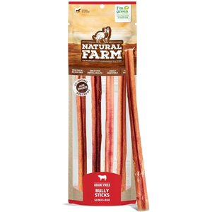 Natural Farm 12-in Beef Bully Sticks Dog Treats, 8-oz