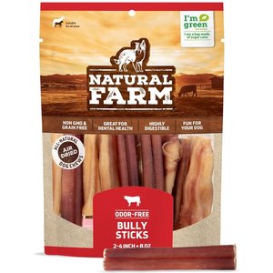 Natural Farm 2 to 4-in Beef Bully Sticks Dog Treats, 8-oz