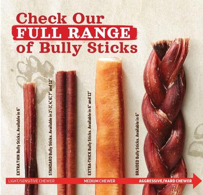 Show full view: Natural Farm 2 to 4-in Beef Bully Sticks Dog Treats, 8-oz slide 6 of 7