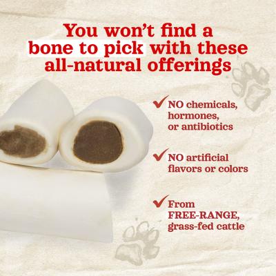 Show full view: Natural Farm 3 to 4-inch Sweet Potato Flavor Stuffed Dog Bones, 6 count slide 4 of 8