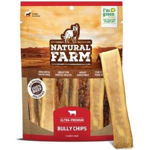 Natural Farm 4 to 6-in Beef Bully Chips Dog Treats, 16-oz bag