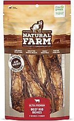 Natural Farm 9 to 10-inch Beef Rib Dog Bones, 8 count