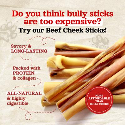 Show full view: Natural Farm Beef Cheek Sticks Dog Treats, 6-in, 5 count slide 4 of 8