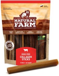 Natural Farm Beef Collagen Sticks Dog Treats, 6-in, 20 count