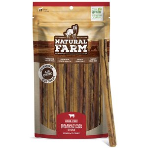 Natural Farm Beef Flavor Stuffed Collagen Sticks Dog Treats, 12-in, 12 count