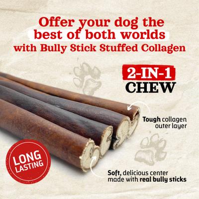 Show full view: Natural Farm Beef Flavor Stuffed Collagen Sticks Dog Treats, 12-in, 12 count slide 5 of 10