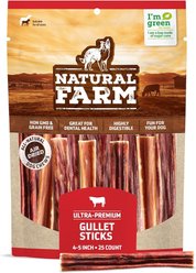 Natural Farm Beef Grain-Free Gullet Sticks Dog Treats, 4 to 5-in