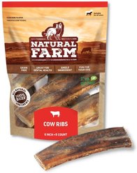 Natural Farm Beef Ribs Dog Treats, 6-in, 8 count