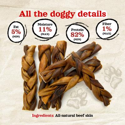 Show full view: Natural Farm Braided Beef 6-in Collagen Sticks Dog Treats, 10 count slide 6 of 10