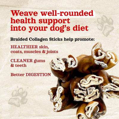 Show full view: Natural Farm Braided Collagen Dog Treats, 6-in, 5 count slide 4 of 8