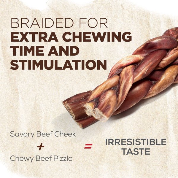 Natural Farm Braided Beef Bully Sticks Dog Treats