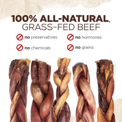 Show full view: Natural Farm Braided Power Beef Bully Sticks Dog Treats, 6-in, 10 count slide 5 of 8