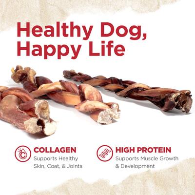 Show full view: Natural Farm Braided Power Beef Bully Sticks Dog Treats, 6-in, 10 count slide 7 of 8