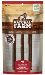 Natural Farm Bully Stick Coated Collagen Sticks Dog Treats, 12-in, 3 count