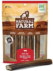 Natural Farm Bully Stick Stuffed Collagen Dog Treats, 6-in, 5 count