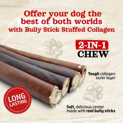 Natural Farm Bully Stick Stuffed Collagen Dog Treats, 6-in, 5 count slide 2 of 6