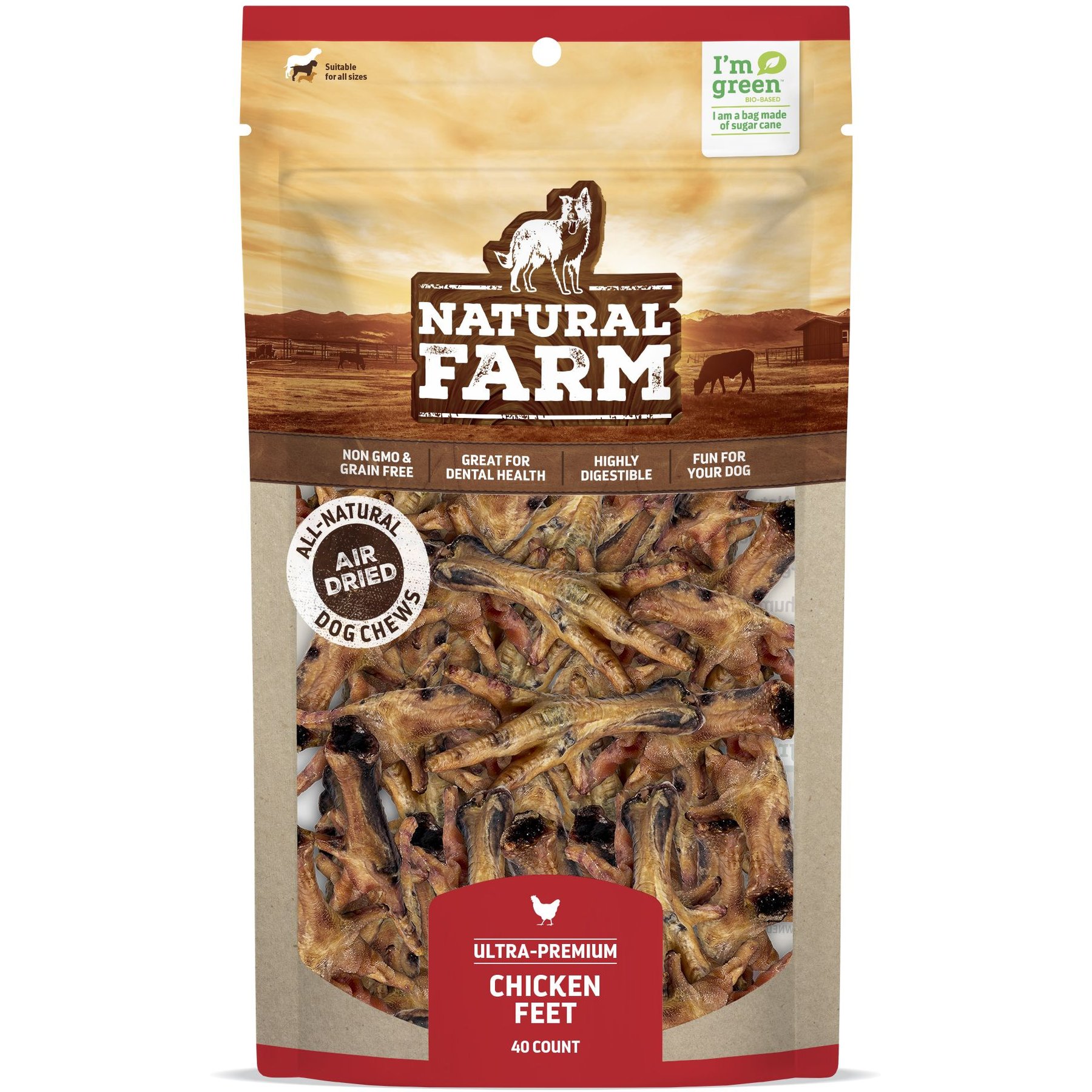 Natural Farm Chicken Feet Dog Treats, 40 count