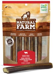 Natural Farm Chicken Stuffed Collagen Sticks Dog Treats, 6-in, 5 count
