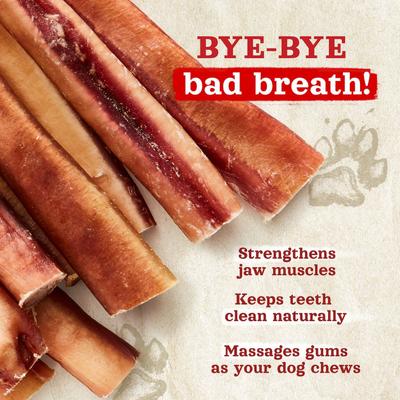 Show full view: Natural Farm Extra Thick Beef Bully Sticks Dog Treats, 6-in, 4 count slide 6 of 9