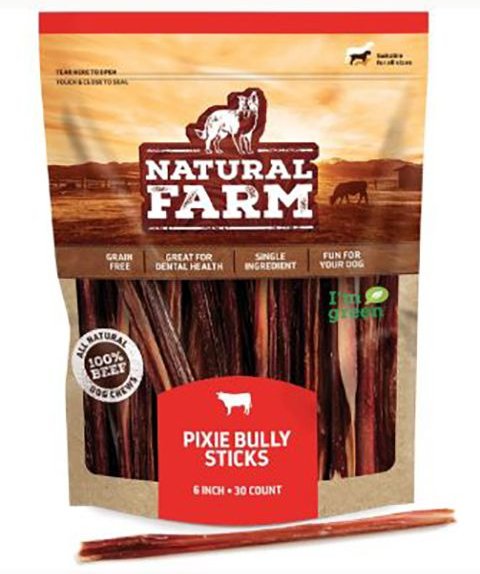 Natural Farm Extra Thin Pixie Bully Sticks Dog Treats, 6-in, 30 count